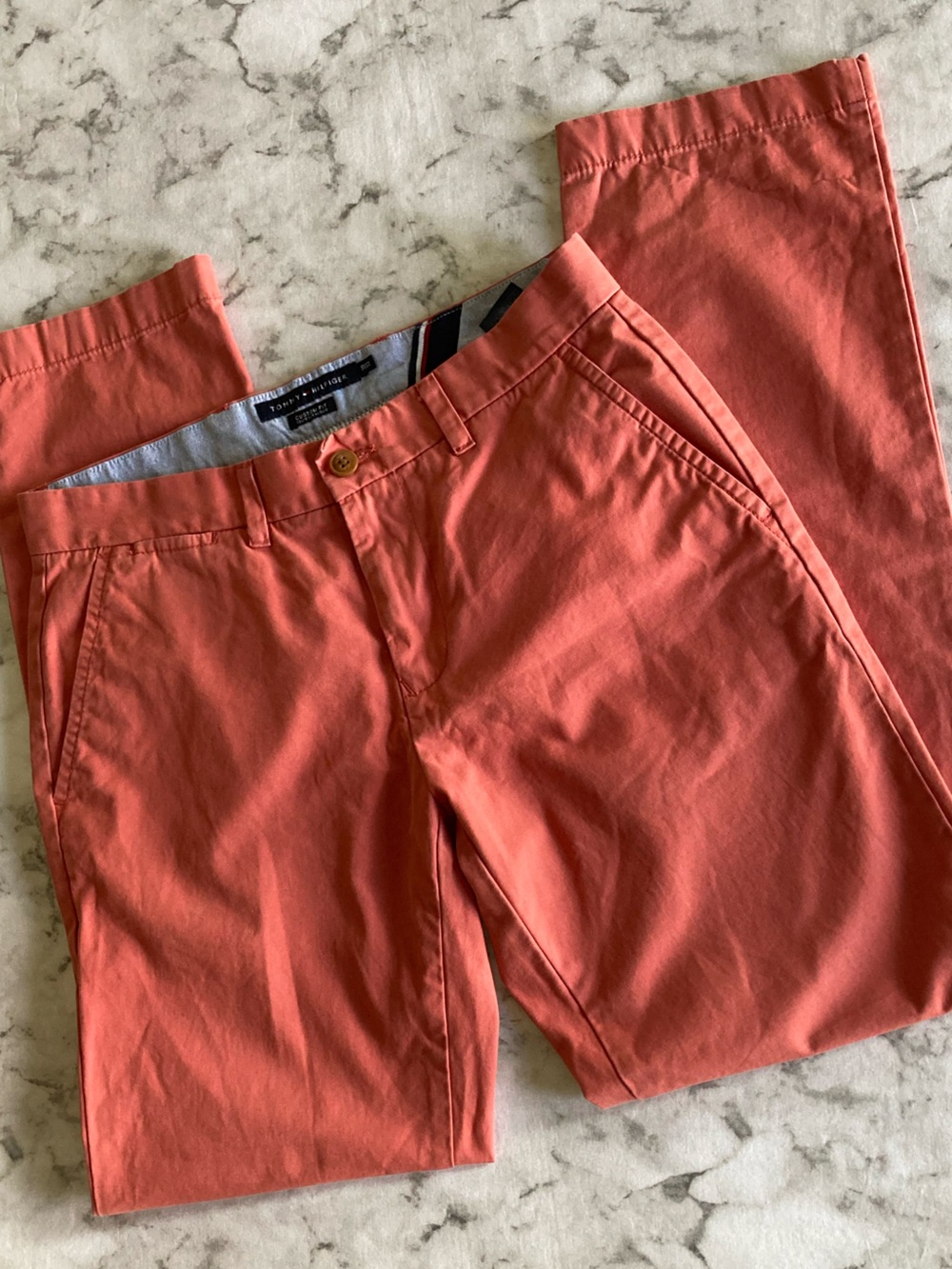 Tommy Hilfiger Men's Coral/ salmon  Chino Pants 30/32 custom fit